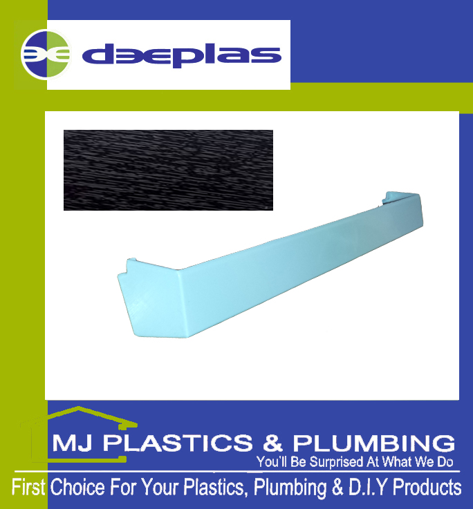 Deeplas External Fascia Corner Double Ended Square Edge 500mm - Black Ash